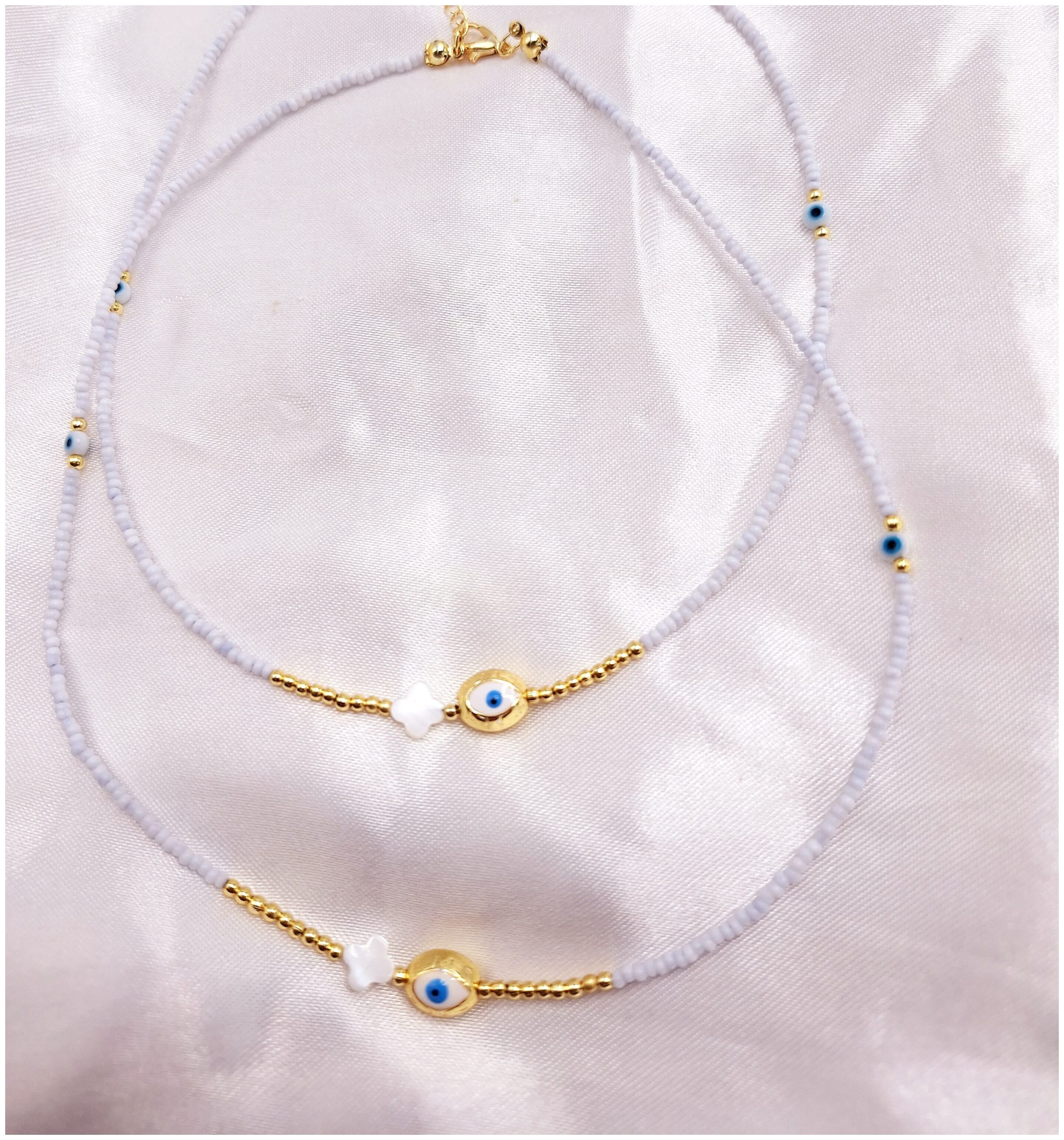 گردنبند تابستونی مراورید و چشم زخم