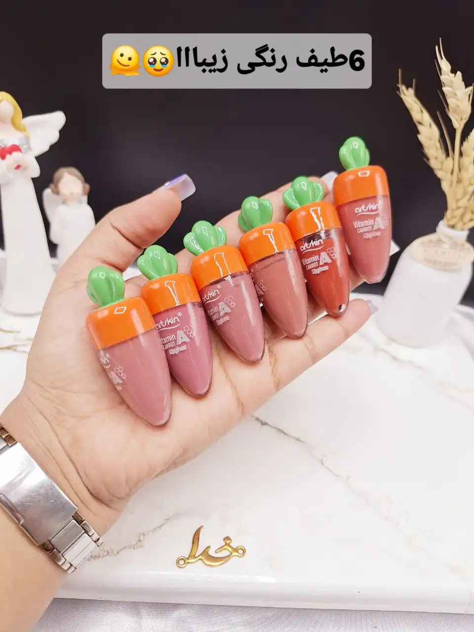 پک رژ لب مایع ۶ عددی طرح هویج آرت اسکین